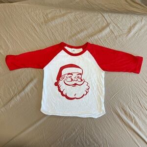 American Apparel Red and White Santa Long Sleeve Tee